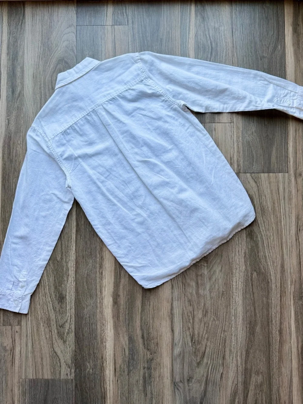 Lightweight Linen‎ Cotton Blend White Button Down Shirt Boys Size L 10-12
